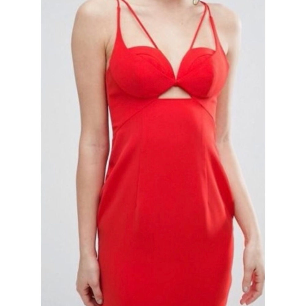 ASOS Strap Cupped Midi Pencil Dress - Picture 3 of 5